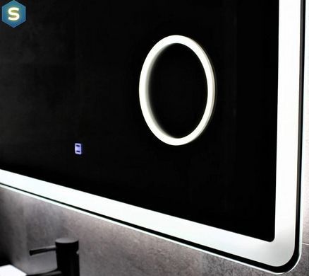 Зеркало Dusel DE-M3051 75x100 см Увеличительная линза+ сенсорное включение+подогрев+часы/темп, Белый