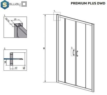 Душові двері Radaway Premium Plus DWD 150 см скло прозоре 33393-01-01N