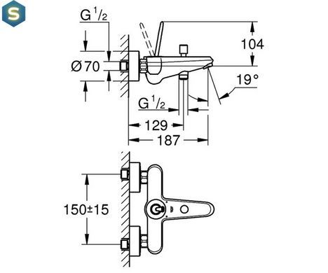 Смеситель для ванны Grohe EuroDisc Joy 23431000