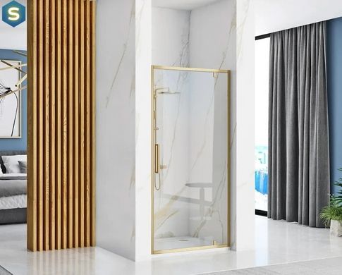 Душевая дверь Rea Rapid Swing 100 brushed gold REA-K2503, прозрачный, золотой