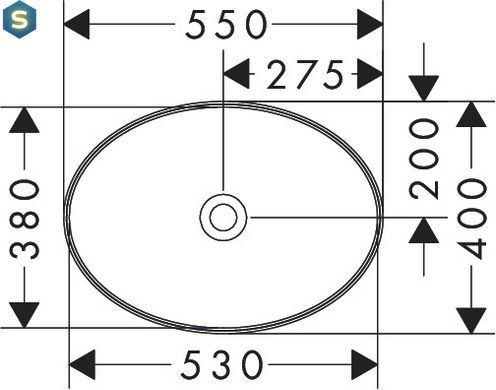 Умивальник накладний без переливу hansgrohe Xuniva D 60165450
