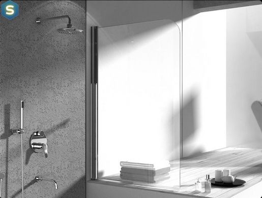 Шторка для ванны Rea Topaz 70 см подвижная REA-W0087, Универсальная, прозрачный, хром
