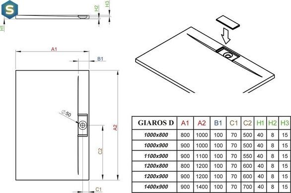Душевой поддон Radaway Giaros D 140х90 MKGD1490-03