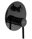 Душевая система Rea Lungo black glossy + BOX скрытого монтажа REA-P4420, Черный матовый