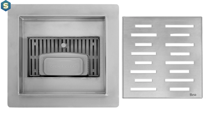 Трап для душа Rea Line 15x15 nickiel brushed REA-G6205