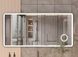 Зеркало Dusel DE-M3051 75x100 см Увеличительная линза+ сенсорное включение+подогрев+часы/темп, Белый