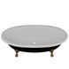 Ванна отдельностоящая глянцевая Amidicon Olimpia 180x90 черная из литого камня бронзовые ножки OLIMPIA_180_nizhk-br_BLACK_HL, Черно-белый