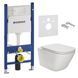 Комплект инсталляция Geberit 458.126.00.1 + унитаз Gap Rimless A34H470000 с сидением Soft Close Slim, Белый