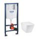 Комплект 4 в 1: Инсталляция Grohe Rapid SL 3 в 1 38772001 + Унитаз безободочный Kroner Eifel WHI523629 RIMLESS с сиденьем Slim Duroplast / Soft-close / Quick relase KE523629WHIR (387720