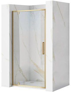 Душові двері Rea Rapid Swing 90 brushed gold REA-K2502, прозорий, золотий