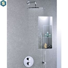 Верхній душ Paffoni Syncro Quadro &Oslash;300xh8 мм з тримачем 400 мм chrome ZSOF079CR + ZSOF034CR, Хром