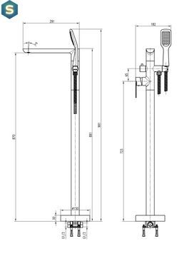 Смеситель для ванны Topaz Barts TB 07113-H36, Хром