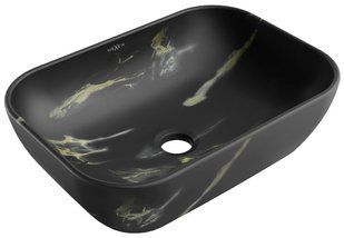 Умивальник Mexen Rita black marble matt накладний MEX-21084588, Черный матовый