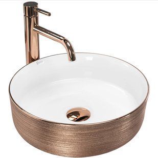 Умывальник Rea Sami rose brushed gold white накладной REA-U3303, Золотой