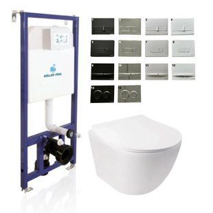 Комплект 5в1: інсталяція Koller pool + безобідковий унітаз Jay soft close + клавіша на вибір