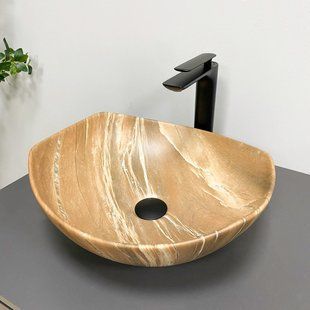 Умывальник VBI Ronta brown stone matt накладний VBI-017303, Мармур