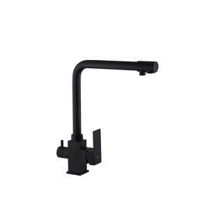 Смеситель для кухни с подключением к фильтру Kroner KRP Edelstahl Kubus - SCH03810 CV027939, Черный матовый