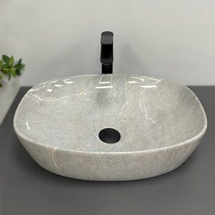Умывальник VBI Olbia grey stone glossy накладний VBI-014302, Мармур