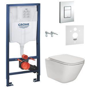 Комплект инсталляция Grohe 38772001 + унитаз Gap Rimless A34H470000 с сидением Soft Close Slim
