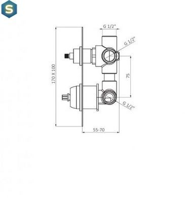 Смеситель скрытого монтажа GRB Time 47135472, Черный/золото