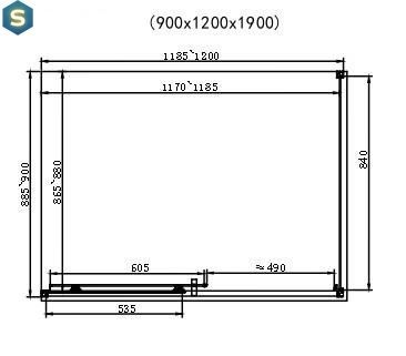 Душова кабіна Dusel EF-185BP + EF181BP Black Matt Paint 1200x800x1900 518582, Черный матовый, прозорий, чорний матовий, 120x80