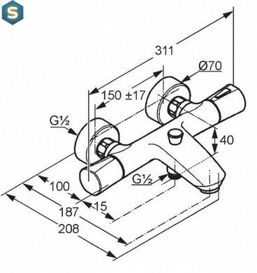 Термостат для ванни Kludi Zenta 351018638, Чорний/золото