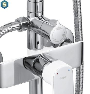 Душевая система Rea Bloom хром white с изливом REA-P9527, Хром