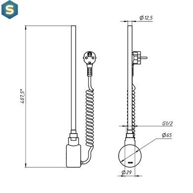 ТЕН для рушникосушки Navin Sigma 600W золото, з функцією програмування 12-228153-3680, Золотий