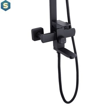 Душевая система Kroner KRP Edelstahl Kubus - SCH063 CV022979, Черный матовый