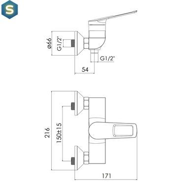 Змішувач для душа хром Imprese Elio f03307701AA, Хром