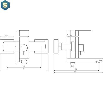 Смеситель для ванны Globus Lux Sorento SQ-102NHR, Нержавеющая сталь