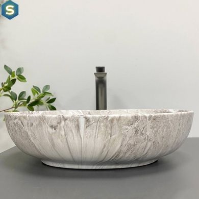 Умывальник VBI Livorno stone matt накладной VBI-012611, Каппучино