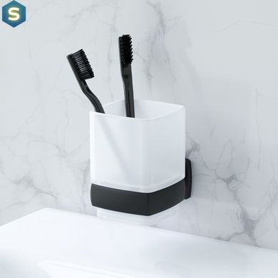 Склянка Am.Pm Gem скляна підвісна black A9034322, Черный матовый