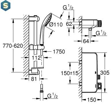 Термостат для душу Grohe Grohtherm Smartcontrol 34721000