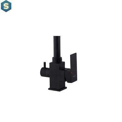 Змішувач для кухні з підключенням до фільтру Kroner KRP Edelstahl Kubus - SCH03810 CV027939, Черный матовый