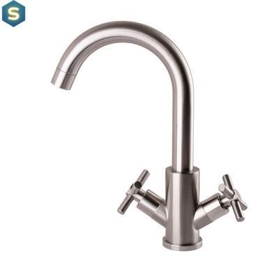 Смеситель для умывальника Globus Lux Dukat SD4-101RS, Нержавеющая сталь