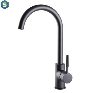 Змішувач для кухні Globus Lux Lazer GLLR-0203S-11-graphite, Черный матовый