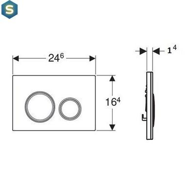 Клавіша змиву Geberit Sigma21 чорна 115.884.SJ.1, Чорний/золото