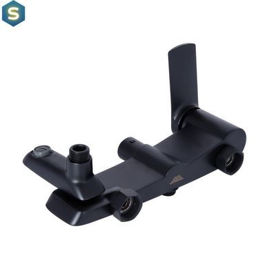Душова система універсальна Qtap Slavonice на три споживача (з виливом) QTSLA111BLM45911 Black matt, Черный матовый