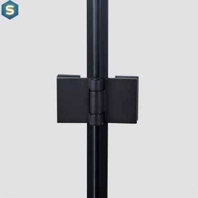 Душова кабіна Qtap Capricorn BLA1099SC6 90x90 см, скло Clear 6 мм, покриття CalcLess без піддона, Чорний/золото, Універсальна, прозорий