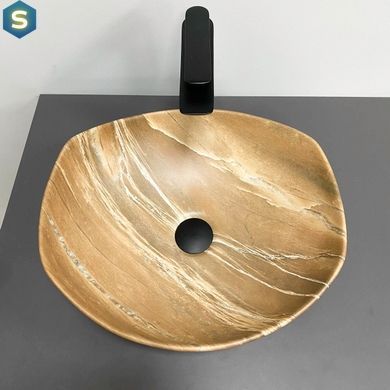 Умывальник VBI Ronta brown stone matt накладний VBI-017303, Мармур