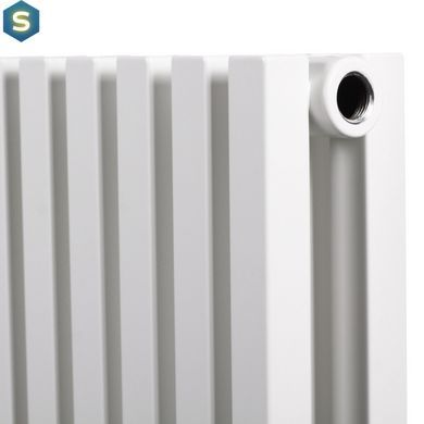 Дизайнерский радиатор трубчатый Betatherm Quantum 2 H-500 мм, L-1005 мм, нижнее подключение BQ 2050/25 9016M 88, Белый матовый