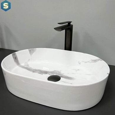 Умывальник (раковина) VBI VERONA 50 MARBLE NATURE GLOSSY накладной, Мрамор