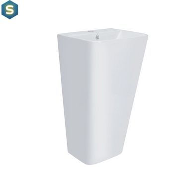 Умывальник напольный Qtap Tern 440х380х830 мм White + донный клапан PU02O, Белый