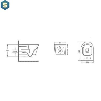 Унітаз підвісний Qtap Jay безобідковий з сидінням Slim Soft Close QT07335176W, Білий