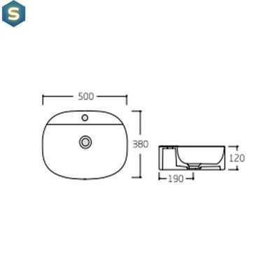 Умывальник Qtap Scorpio 500х385х120 Black matt QT146533MB, Черный матовый