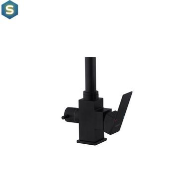 Змішувач для кухні з підключенням до фільтру Kroner KRP Edelstahl Kubus - SCH03810 CV027939, Черный матовый