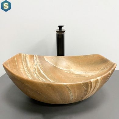 Умывальник VBI Ronta brown stone matt накладний VBI-017303, Мармур