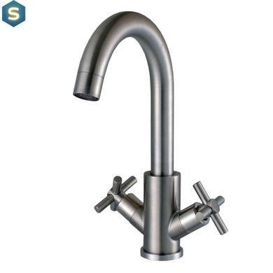 Смеситель для умывальника Globus Lux Dukat SD4-101RS, Нержавеющая сталь