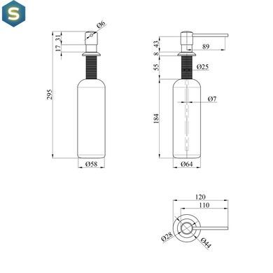 Дозатор для миючого засобу Kroner KRP Spender - C001 CV030016, Хром